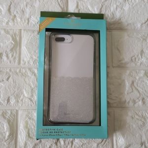 Kate Spade Case Silver Glitter Clear iPhone 8 Plus